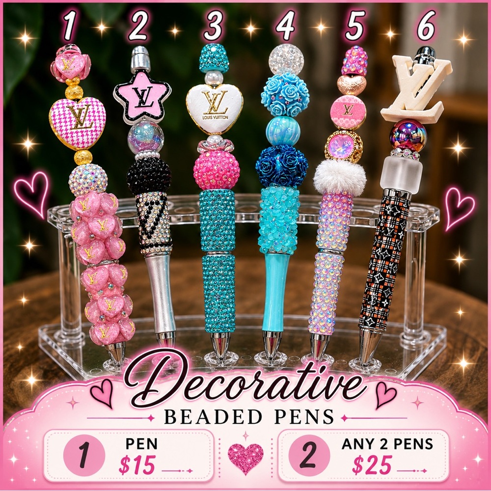 Decorative Beaded Pens Giftable Office Stationary with Refill